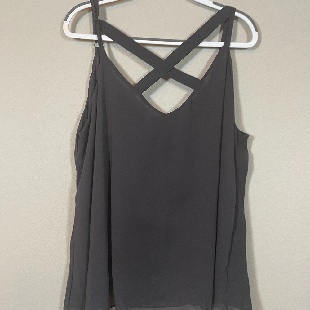 Torrid Black Adjustable Straps Lined Blouse Size 4